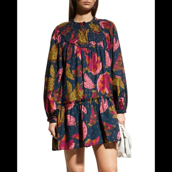 NWT! FARM RIO Patchwork Bananas Babydoll Dress - Size Medium - Picture 4 of 10